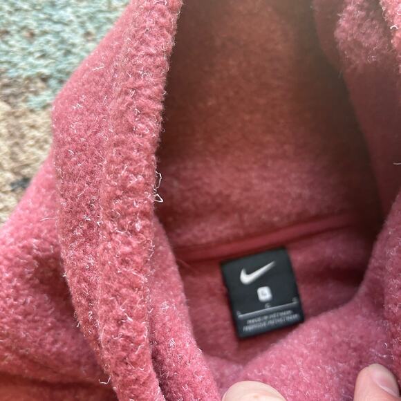 Women's Nike Sportswear Red White Heathered Fleece Pullover Sweatshirt Jacket L - Picture 4 of 5